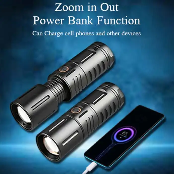 SUPER POWER TORCH LIGHT WITH POWER BANK (10000 mah)